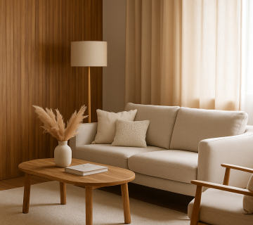 ترکیب چوب، نور و پارچه