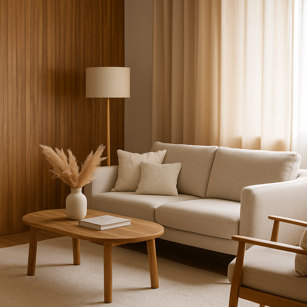 ترکیب چوب، نور و پارچه